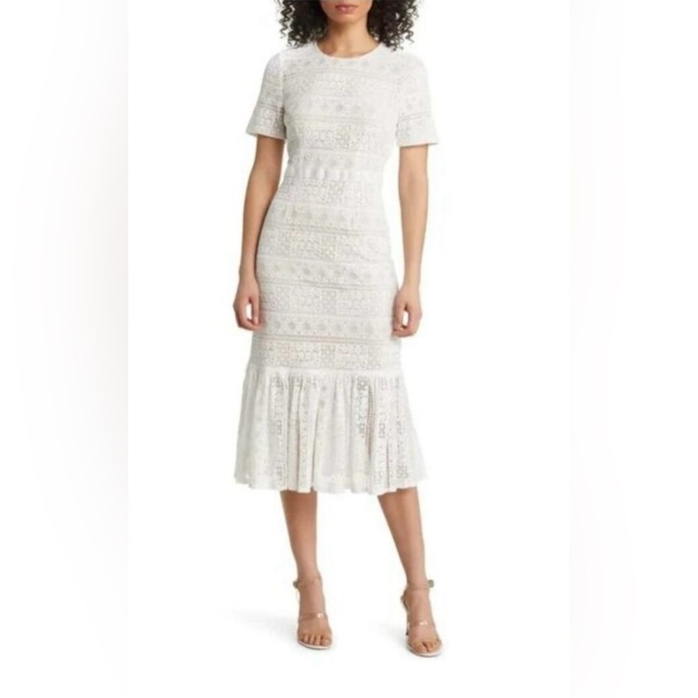 Rachel Parcell Ivory Lace Midi Dress